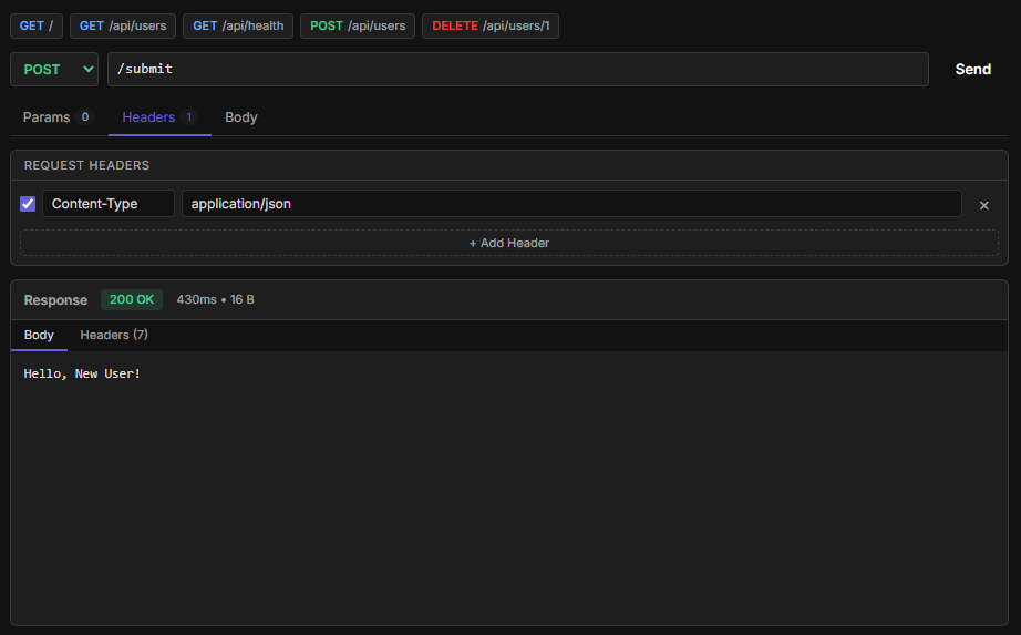 Headers configuration