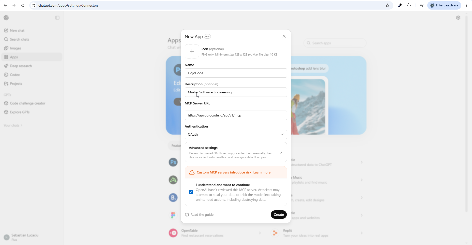 ChatGPT Add New App